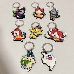 YO-KAI WATCH CHARACTER KEYCHAINS RUBBER PVC/LEVEL5 YWP/ Lot of 8/Preowned